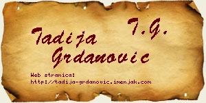 Tadija Grdanović vizit kartica